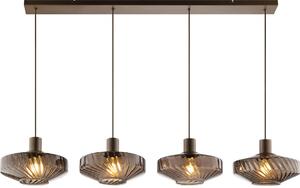 Brilliant - Lampadario a sospensione su cavo LYN 4xE27/20W/230V marrone/marrone fumé