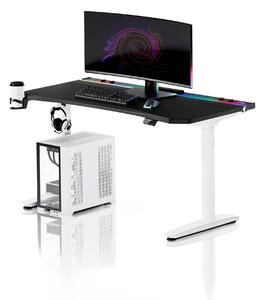 Scrivania gaming elettrica nera e bianca Diablo X-Forge 1400
