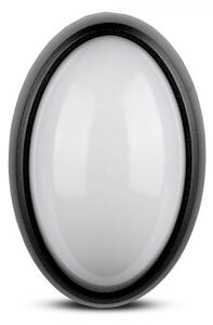 V-TAC VT-8010 Plafoniera LED 12W smd luce bianco caldo 3000K corpo nero forma ovale IP54 - sku 1350