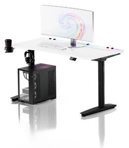 Scrivania gaming elettrica bianca e nera Diablo X-Forge 1400