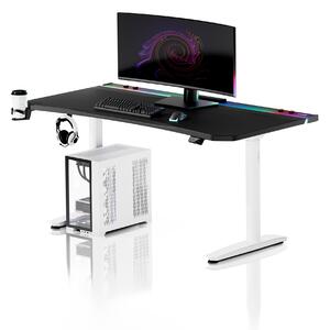 Scrivania gaming elettrica nera e bianca Diablo X-Forge 1600