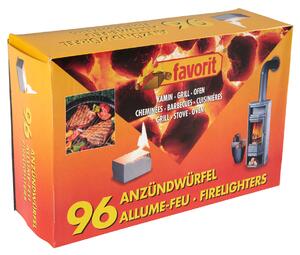 Favorit Anzündwürfel weiß, 96 Stück ° für Kamin, Grill und Ofen, Kerosinbasis
