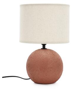 Lampada da tavolo color terracotta in ceramica con paralume in tessuto (altezza totale 32 cm) Irvin – Yes Everyday