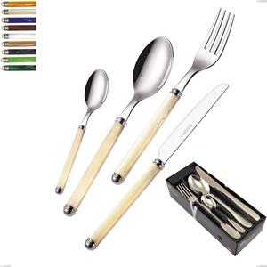 Confezione salvaspazio 24 pezzi Linea Perlato, Acciaio inox 18/10 (AISI304)- posate