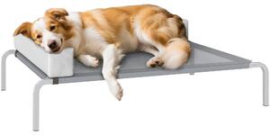 PawHut Lettino per cani da esterno, cuccia rialzata per cani di taglia media, grigio chiaro
