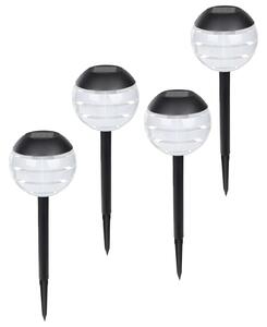 Lampada solare Household International con picchetto di terra, 36,5 cm, nero, 4 pezzi (1 set)
