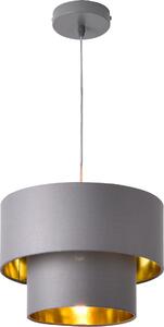 Lampada a sospensione E27 plafoniera a sospensione 30 cm metallo tessuto grigio-oro [lux.pro]