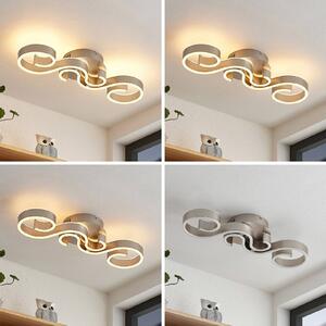 Lucande Admira plafoniera LED, 51,7 cm nichel