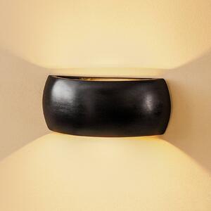 SOLLUX LIGHTING Applique Bow up/down ceramica nera larghezza 32 cm