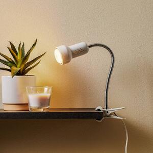 TEMAR LIGHTING Lampada a pinza Lolek, lungo braccio flex, bianco