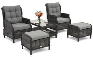 Set in technorattan Malaga Terrace antracite con pouf Garden Point