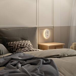 Lucande Applique a LED Kimo, ovale, bianco, alluminio, lampada da lettura