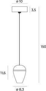 Lampada a sospensione LED COMETSHINE nero-oro 8W, bianco caldo, 480 lm, alluminio, dimensioni: 150 x 8,3 x 8,3 cm, IP20, Maxlight