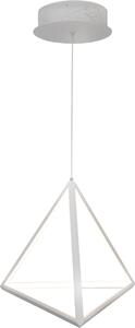 Lampada a sospensione LED TRIANGOLO bianca 20W, bianco caldo, 750 lm, metallo, dimensioni: 120x38x38 cm, IP20, Polux