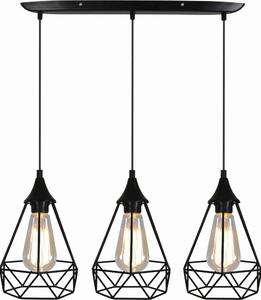 Lampadario Graf nero 3xE27x60W in metallo, dimensioni: 115x65x19 cm, IP20, Candellux