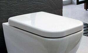 Sedile WC BERNSTEIN in resina termoplastica con chiusura ammortizzata per WC sospeso CH101 e 101R – Bianco, infrangibile