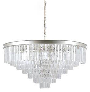 Lampada a sospensione Italux Verdes in cristallo con cristalli dorati PND-44372-14-CHMP-GLD