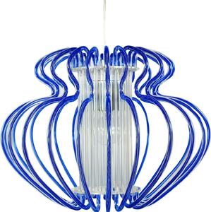 Lampada a sospensione IMPERIA cromata-blu 1xE27x60W in acrilico, dimensioni: 150x52x52 cm, IP20, Candellux