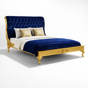 Letto Matrimoniale Regio Barocco - Velluto e Foglia Oro - Artigianato Italiano di Lusso