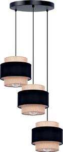 Lampada a sospensione DIUNA nero-beige 3xE27x40W in tessuto, dimensioni: 100x45x45 cm, IP20, Kaja
