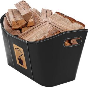 Set Kestek con cesto per legna da ardere 5 cesti per legna da ardere in nero e accendifuoco Stabilo 1 kg