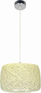 Lampada a sospensione PANDA cromata-ecru 1xE27x60W con cavo / sisal, dimensioni: 110x35x35 cm, IP20, Candellux