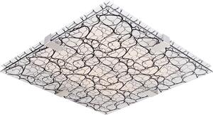 Plafoniera LED quadrata FIERA cromata nera 9W, luce bianca neutra 500 lm, vetro, dimensioni: 6x31x31 cm, IP20, Candellux