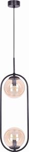 Lampada a sospensione VENTA nero-ambra 2xE14x40W in vetro, dimensioni: 100x18,5x14 cm, IP20, Kaja