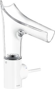Hansgrohe AXOR Starck V mitigeur monocommande de lavabo 140 avec bec verseur en verre et vidage escamotable, 12112450, 12112450
