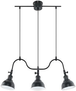 Lampadario MARE nero 3xE27x60W in metallo, dimensioni: 80x65x65 cm, IP20, Sollux Lighting