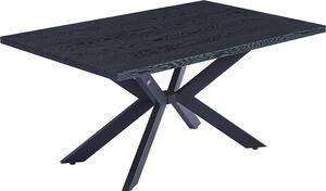 Home Deluxe Tavolo da pranzo quadrato AVENCIA incl. base a stella - Rovere scuro 160 x 100 cm - con struttura in metallo nero | Tavolo da cucina, sala da pranzo, tavolo da pranzo