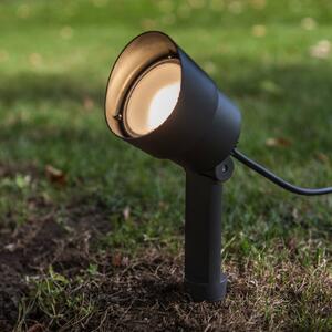 LUTEC Faretto a LED con picchetto EXPLORER, grigio scuro, Ø 9 cm, IP54 EXPLORER, Alluminio / Grigio / Zincato, Alluminio, Moderno, Lampada da esterni