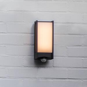 LUTEC Applique da esterno LED QUBO, grigio scuro, altezza 27 cm, IP54 QUBO, Alluminio / Grigio / Zincato, Alluminio, Moderno, Applique da esterni