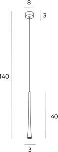 Lampada a sospensione LED COFFEE dorata 7W, bianco caldo 218 lm, metallo, dimensioni: 140x3x3 cm, IP20, Maxlight