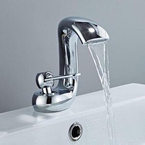 Miscelatore monocomando cromato in ottone per lavabo da bagno