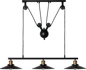 Lampada a sospensione Monte nero e oro 3xE27x40W in metallo, dimensioni: 120x102x26 cm, IP20, Abruzzo