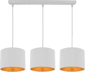 Lampadario ATLANTA bianco e oro, 3xE27x40W, tessuto, dimensioni: 90x72x20 cm, IP20, Candellux