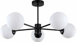 Lampada a sospensione Roma bianco e nero 5xE14x40W in vetro, dimensioni: 30x78,5x78,5 cm, IP20, Light Prestige