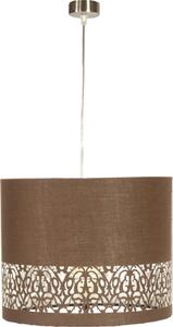 Lampada a sospensione ARABESCA cromata-marrone 1xE27x60W in tessuto, dimensioni: 110x33x33 cm, IP20, Candellux