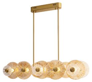 Lampada a sospensione LED con cerchi in vetro ALLURE, oro opaco, 51 W, luce calda, 815 lm, vetro, dimensioni: 90x92x42 cm, IP20, Maxlight