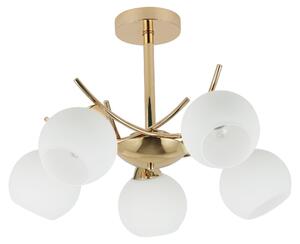 Moderna illuminazione a sospensione a cinque bracci AMOS - 5xE27, 40W, oro / bianco