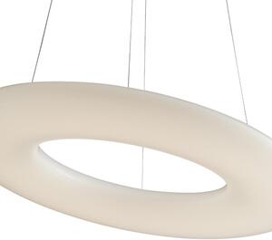 Lampadario a sospensione Anello Opale Metallo Bianco Moderno Led 40 watt Luce Naturale Ambiente LED-MYLION-S60