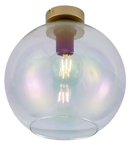 Plafoniera Art Déco oro con vetro arcobaleno - Sandra
