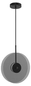 Lampada a sospensione LED con dischi verticali CASY, nero fumé, 6 W, luce bianca regolabile, 895 lm, vetro, dimensioni: 120 x 28 x 4,5 cm, IP20, Light Prestige