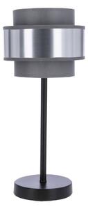 Lampada da tavolo rotonda moderna HARE - 1xE27, 60 W, nera / argento / grigia