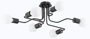 Lampada da soffitto HARP nera 6xE27x15W in metallo, dimensioni: 25x65x55 cm, IP20, Alfa