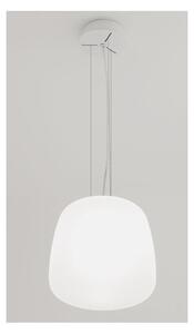 ETHEREA SOSPENSIONE SINGOLA BIANCA IN VETRO 2 MISURE CON LAMPADINA ATTACCO E27 DESIGN MODERNO