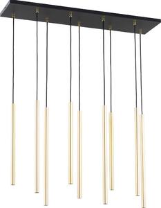 Lampada a sospensione glamour con pendenti dorati, rettangolare, regolabile, SELTER 9xG9 8W Emibig