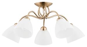 AMARILLO 5xE27 15W lampada da soffitto in ottone con cristallo ALF23755 Alfa