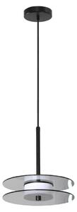 Lampada a sospensione LED con dischi orizzontali CASY, nero fumé, 6 W, luce bianca regolabile, 895 lm, vetro, dimensioni: 120 x 20 x 4,5 cm, IP20, Light Prestige